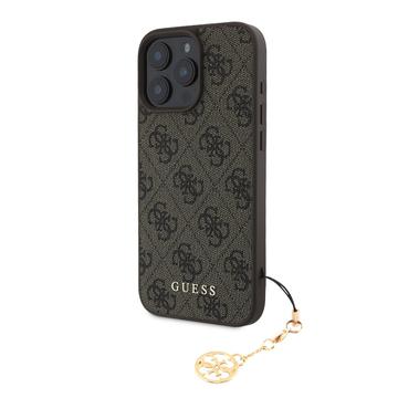 iPhone 16 Pro Max Guess 4G Charms Collection Hibridna Maska - Braon