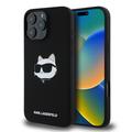 iPhone 16 Pro Max Karl Lagerfeld Choupette Head Liquid Silicone MagSafe Case - Black