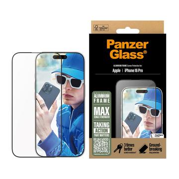 iPhone 16 Pro PanzerGlass Aluminium Frame Ultra-Wide Fit Screen Protector - 9H - Black Edge