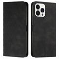 iPhone 16 Pro Rhombus Pattern Wallet Case with Magnetic Closure