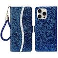 iPhone 16 Pro Stylish Glitter Wallet Case