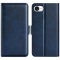 iPhone SE (2025) Wallet Case with Magnetic Closure - Calf Texture - Blue