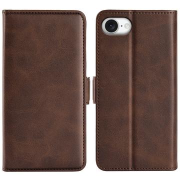 iPhone SE (2025) Wallet Case with Magnetic Closure - Calf Texture - Brown