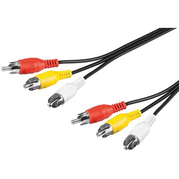 Kabel för komposit ljud-videoanslutning, 3x RCA