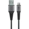 Micro-USB till USB-A textilkabel med metallkontakter 0,5 m14802